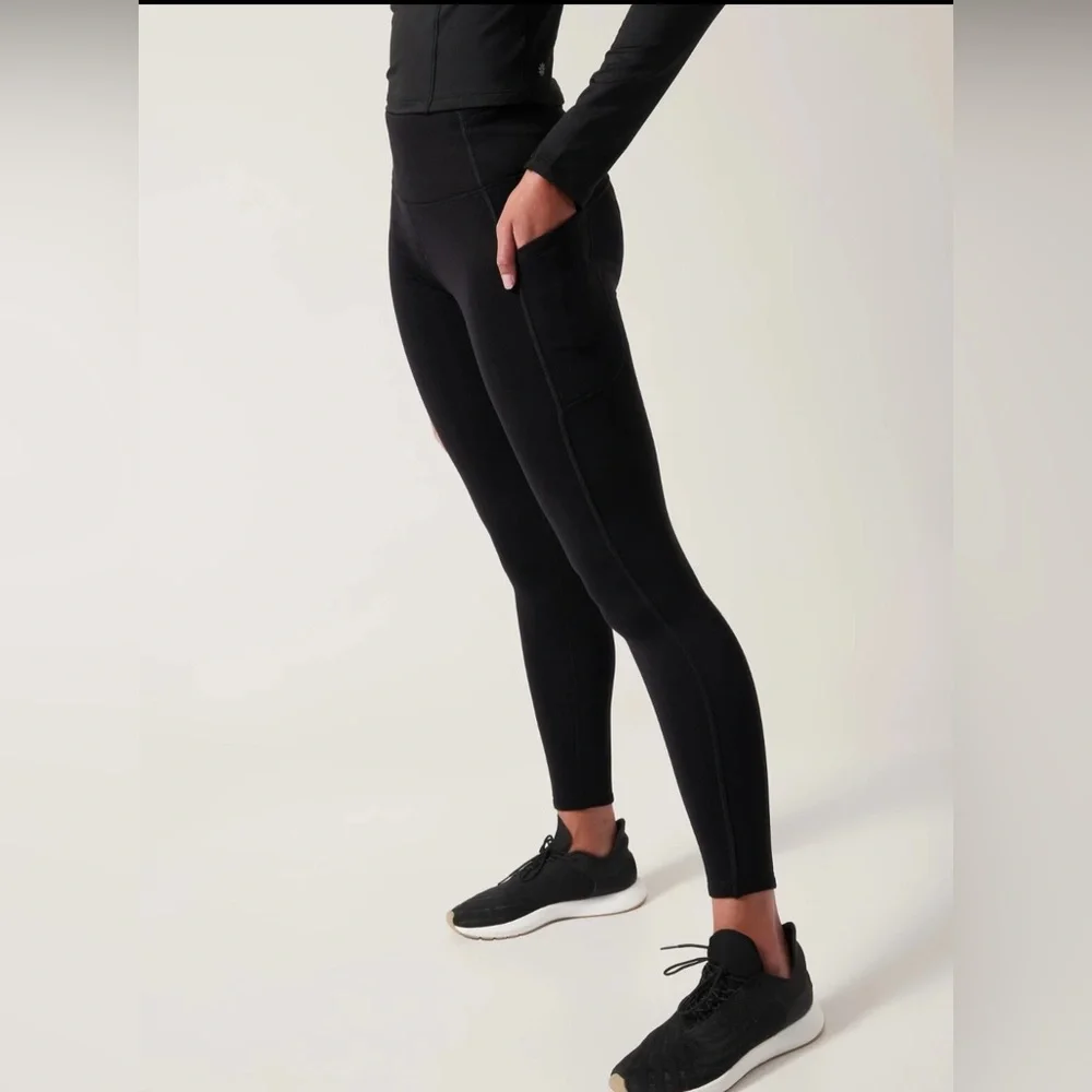 Athleta Altitude Stash Tight Polartec Powerstretch Pants Fleece Lined M - Picture 2 of 7